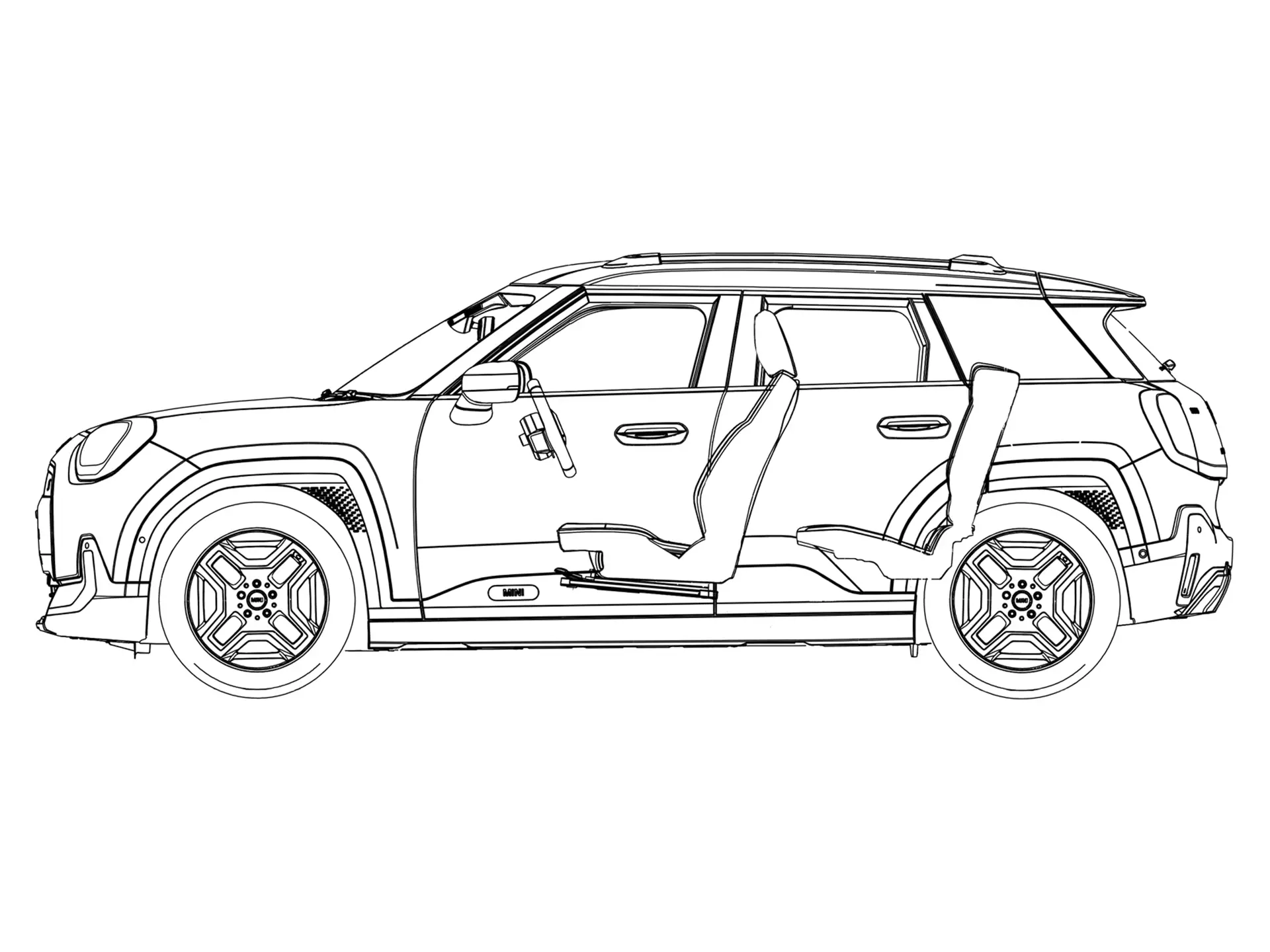 All-electric MINI Aceman - Side View sketch