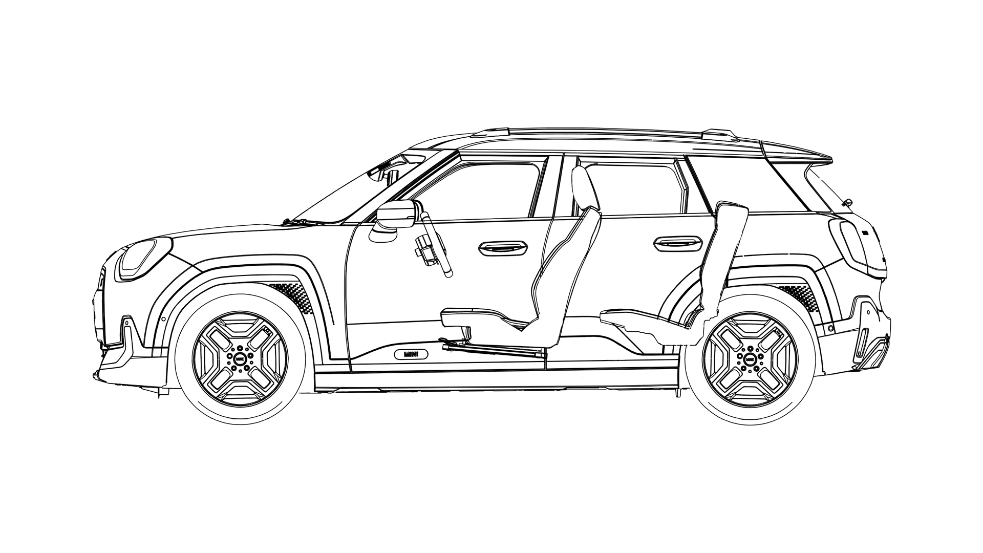 All-electric MINI Aceman - Side View sketch