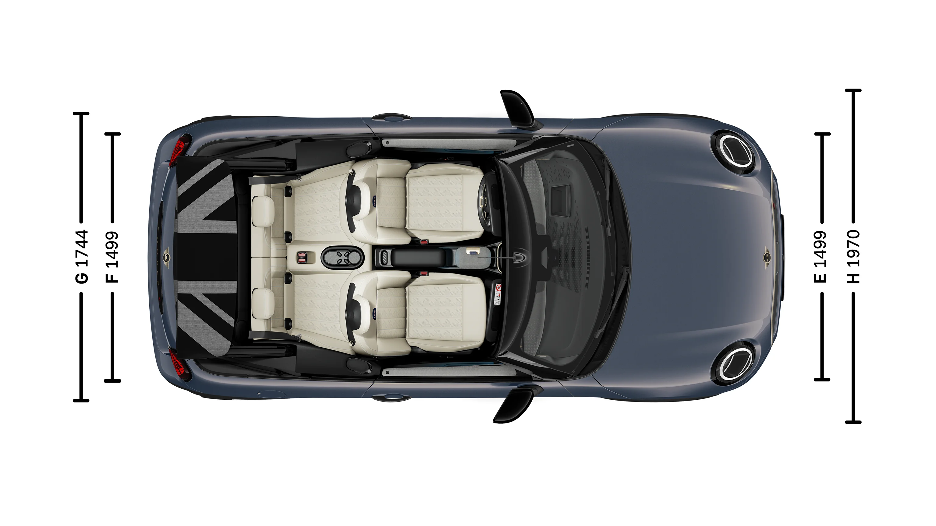 MINI Cooper Convertible - Dimensions Top