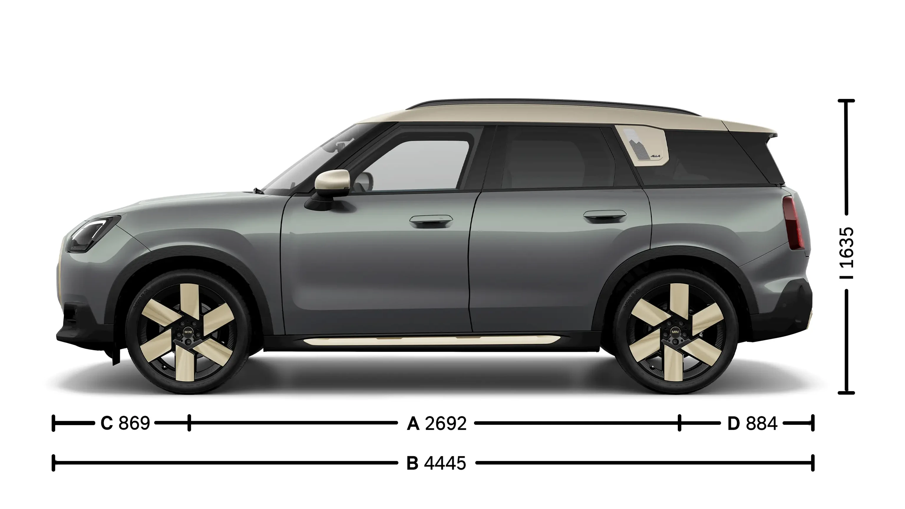 All-electric MINI Countryman Dimensions Side