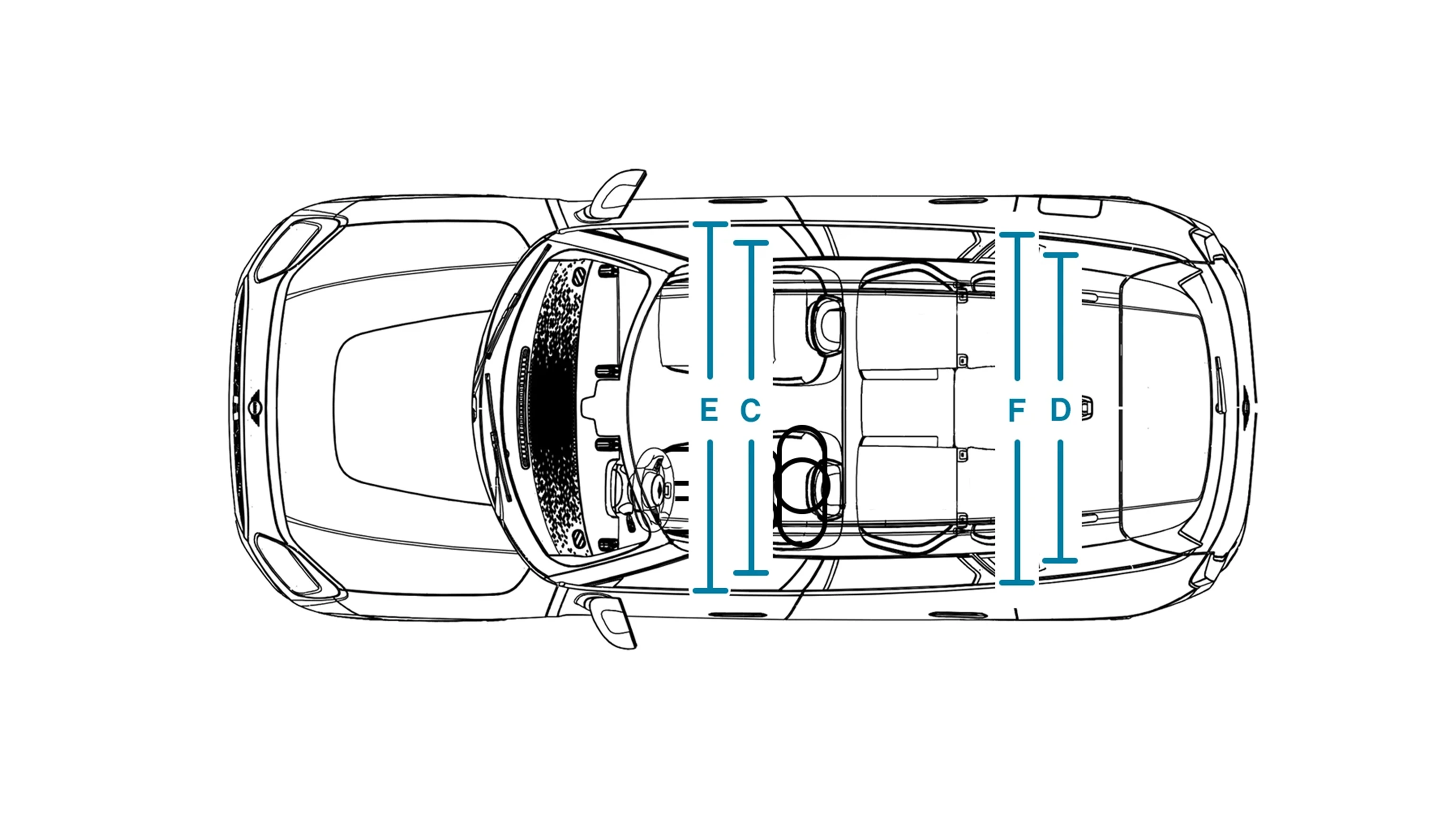 All-electric MINI Countryman - Dimensions Interior Top