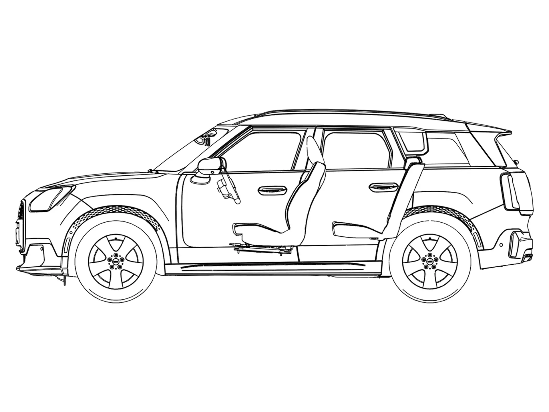All-Electric MINI Countryman - Side View sketch