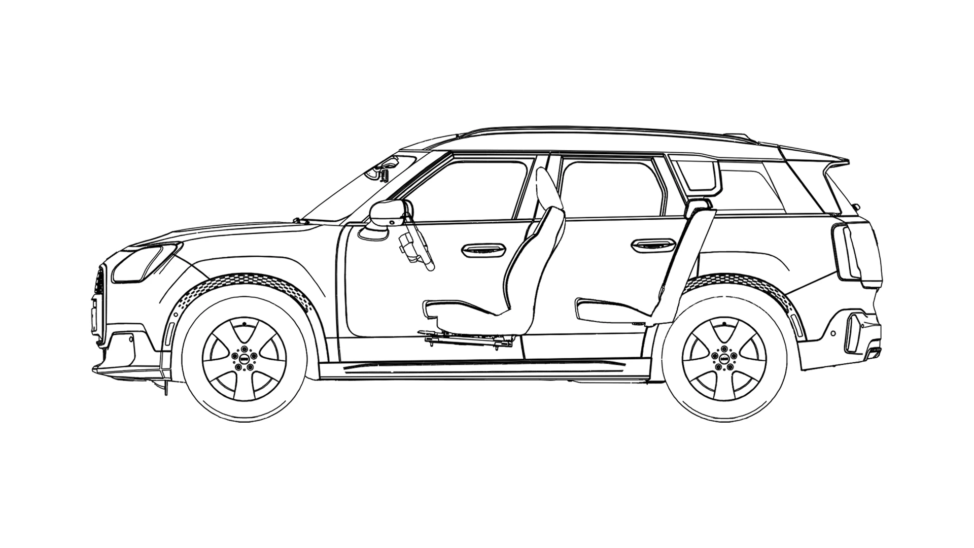 All-Electric MINI Countryman - Side View sketch