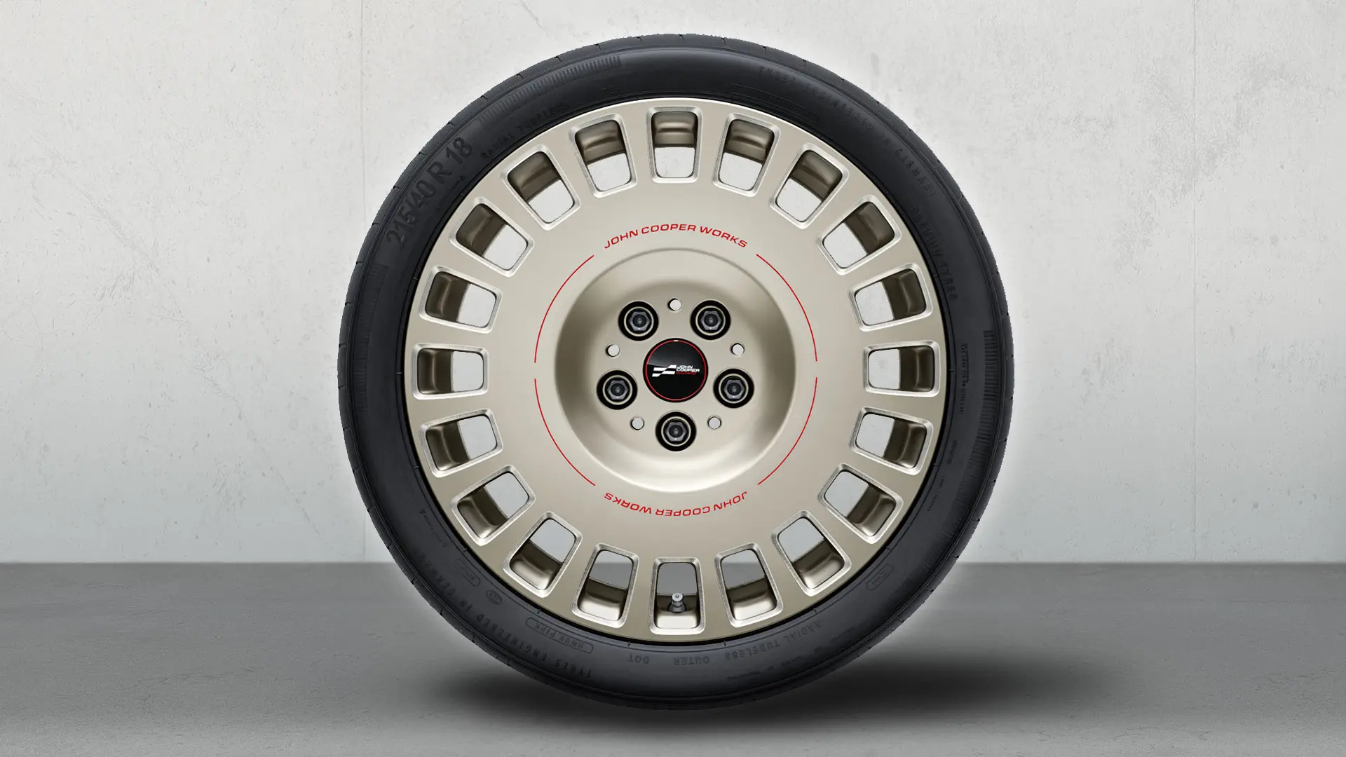 MINI JCW 18" Rallye Spoke 964 Alloy Wheel in Vibrant Silver and diamond-milled finish.