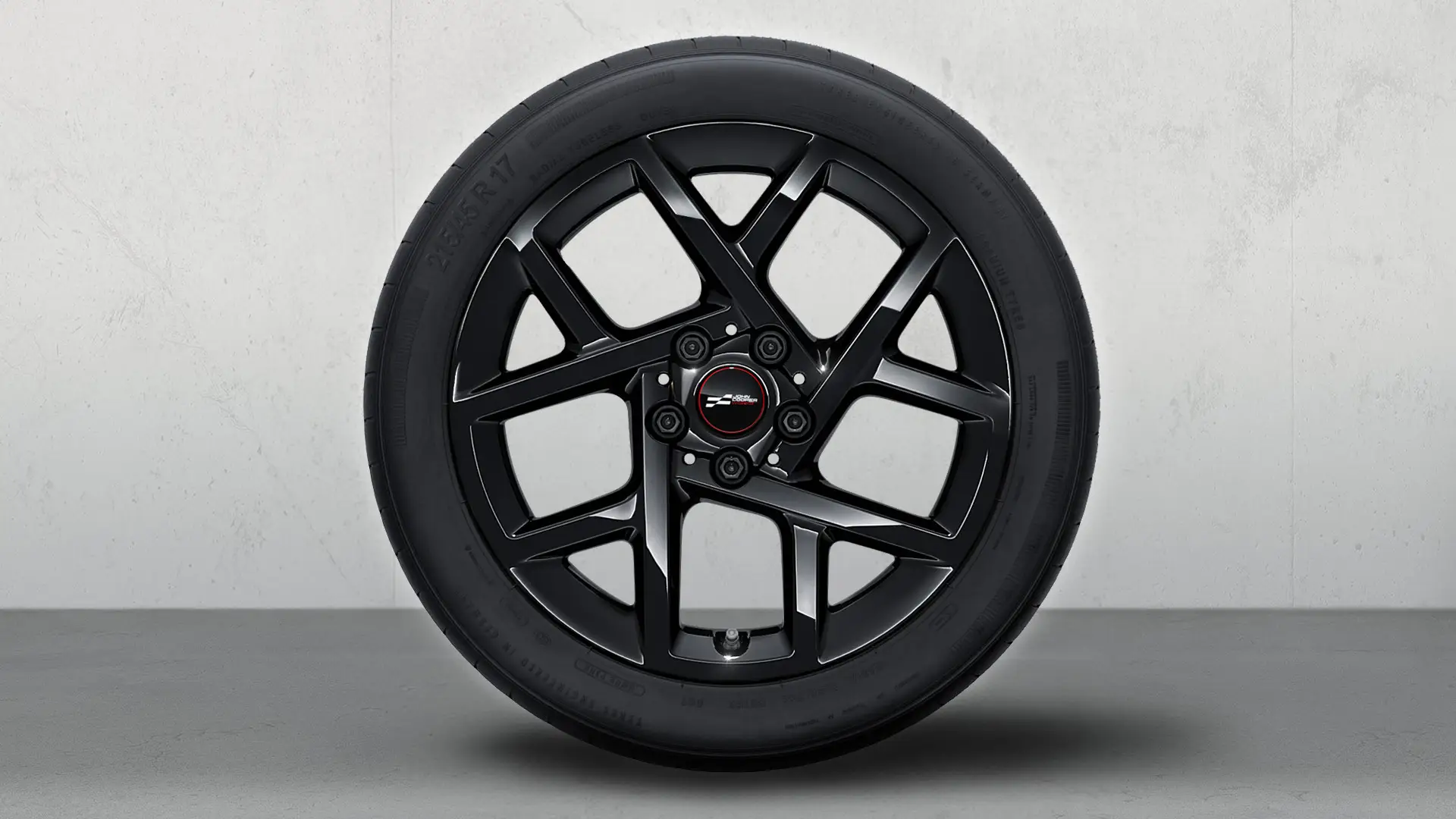 17" John Cooper Works alloy wheel Sprint Spoke style 957 winter complete wheel in Jet Black.