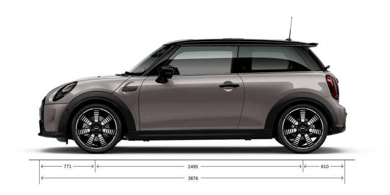 MINI 3-door Hatch - side view – dimensions